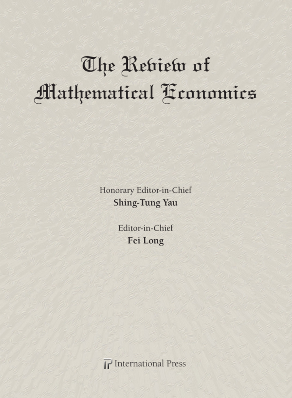 The Review of Mathematical Economics Officially Launched The Review of Mathematical Economics Officially Launched