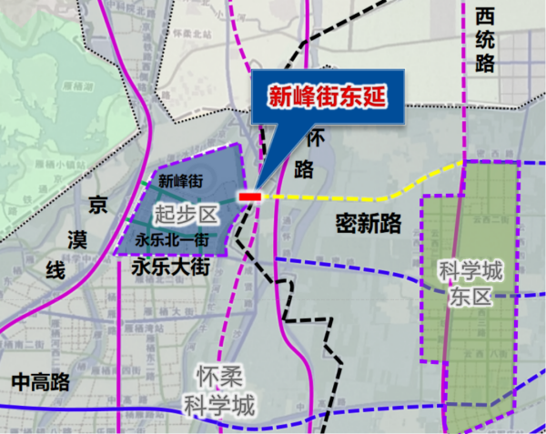 怀柔科学城新峰街东延工程正式开工！