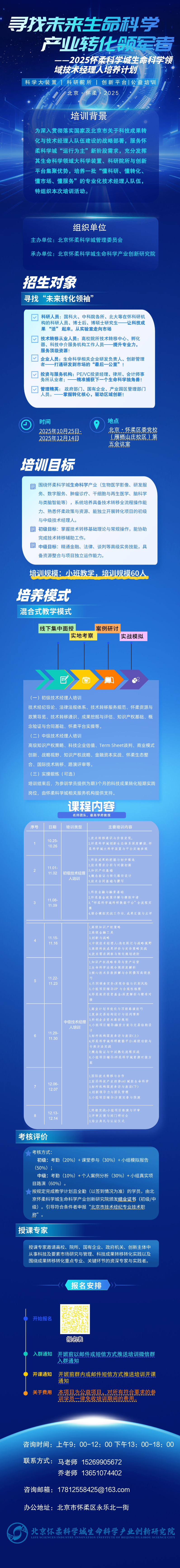 【报名通知】@你，2025年怀柔科学城生命科学领域技术经理人培训报名开始啦！